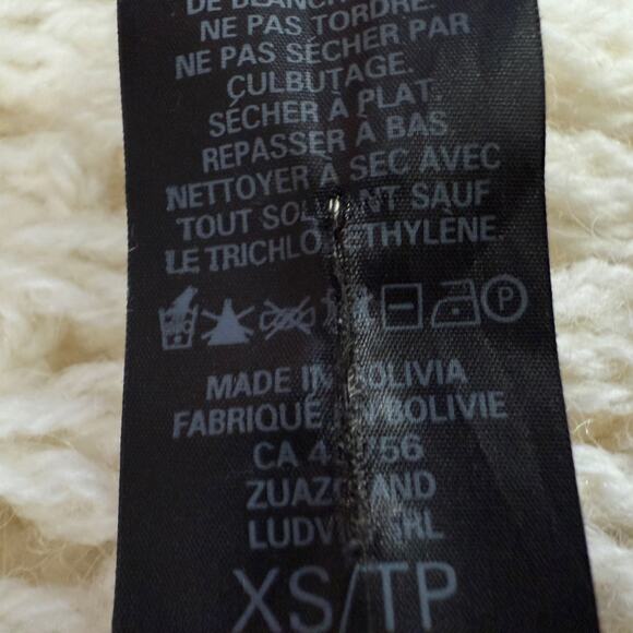 Smythe x Augden Sweater Size XS Long Oversized Open Knit Crochet Alpaca Wool - Picture 14 of 14